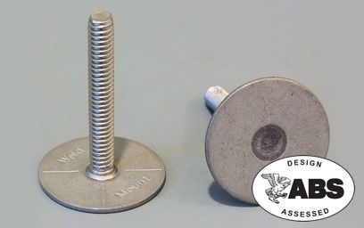 Weld Mount 1.00in Tall 1/4 x 2 ST125-1420-16SS SS Stud 1.25in Base 10 Pack